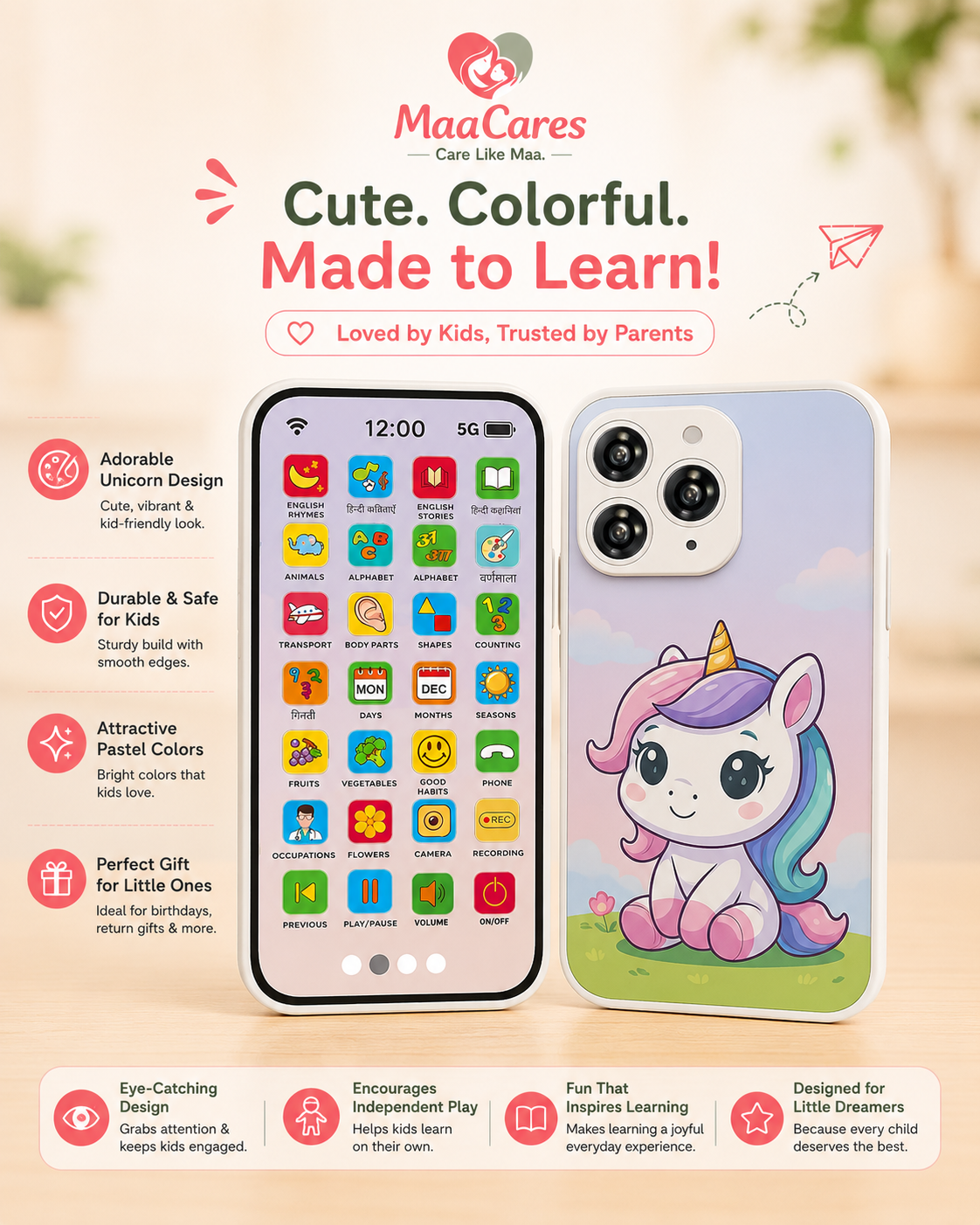 Kid's Phone : Screen-Free Fun, Real Learning